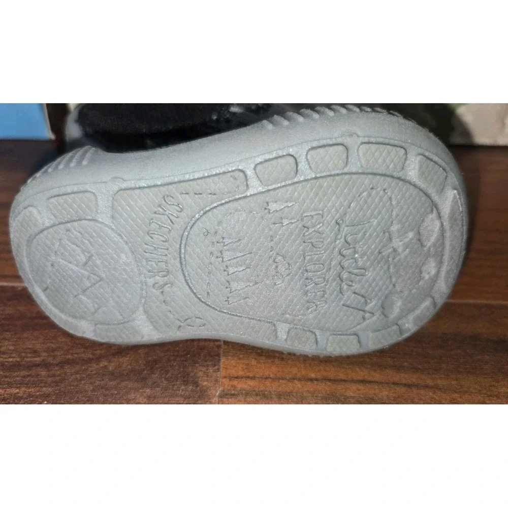 Skechers My First Skechers Baby Child Slip On Shoes US Size 2 Black Gray